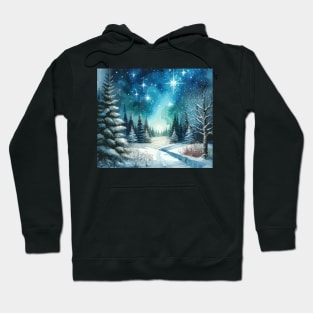 Winter Forest Starry Night Hoodie